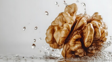 PNG A walnut food white background freshness.
