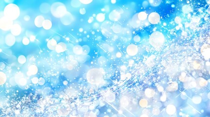 Abstract blue background with bokeh effect and wavy pattern