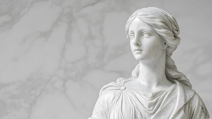 Canvas Print - A smooth, polished marble statue background with a subtle sheen and a large space for text