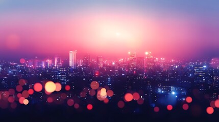 Poster - A soft, glowing city lights background with a dark, open space for text