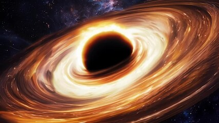 Aufkleber - Witness the awe inspiring sight of a supermassive black hole, surrounded by stars and galaxies, bending space time with its immense gravity