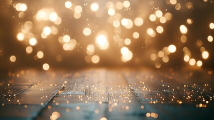 Poster - A soft, glowing fairy light background with a dark, clear space for text