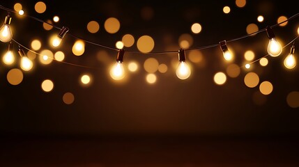 Poster - A soft, glowing fairy light background with a dark, clear space for text