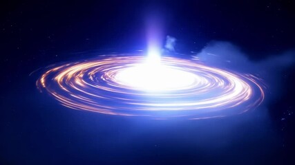 Aufkleber - Spiral galaxy shining in the deep space with a bright core, surrounded by a bright ring and spiral arms. The galaxy is set against a backdrop of distant stars and nebulae
