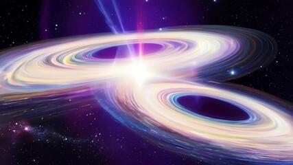 Aufkleber - Witness the cosmic dance near a black hole, where gravity warps space and time, pulling stars and galaxies into a mesmerizing display of celestial events