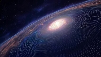 Aufkleber - Earth orbits milky way center, stars swirl in light trails, capturing vastness of space