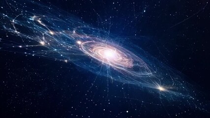 Aufkleber - Abstract scientific image of a spiral galaxy with magnetic field lines, illustrating the concept of space exploration and the wonders of the cosmos