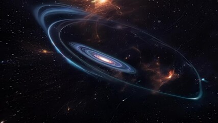 Aufkleber - Mesmerizing spiral galaxy forms in deep space, surrounded by a swirling nebula and twinkling stars, creating a breathtaking cosmic scene full of wonder and awe