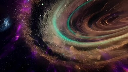 Aufkleber - Vibrant swirling vortex connects distant points in spacetime, offering a portal to unknown realms in the vast universe. Ideal for sci fi and fantasy themes