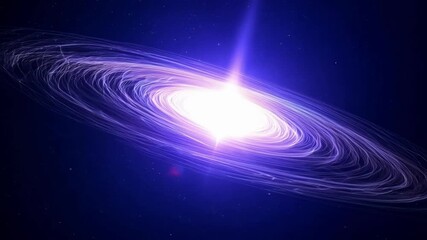 Aufkleber - Mesmerizing spiral galaxy radiates vibrant light beams in outer space, blending purples, blues, and blacks in a celestial display of energy and wonder