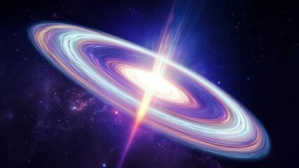 Aufkleber - Powerful quasar beams energy in space, illuminating vibrant nebula clouds. Capture the beauty of the universe's light and color