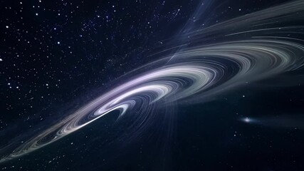 Aufkleber - Massive wormhole is bending time and space, creating a tunnel through the cosmos with countless stars in the background