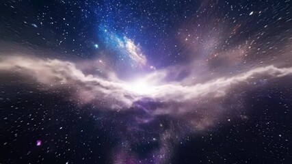 Aufkleber - Spaceship is navigating through a breathtaking nebula, surrounded by countless stars, showcasing the immensity and beauty of space