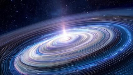 Aufkleber - Mesmerizing spiral galaxy spins in deep space, surrounded by twinkling stars
