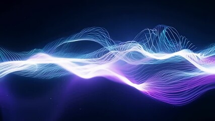 Aufkleber - Digital wave pattern flowing smoothly forming an abstract background with a sense of depth, perfect for any project that requires a futuristic and technological look