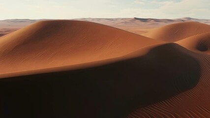 Aufkleber - The wind gently shapes sand dunes under warm sunlight, revealing rippled textures in shades of orange and brown. Explore this arid desert landscape