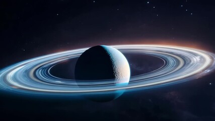 Aufkleber - Uranus is a gas giant with icy rings composed of dust and rock particles, orbiting in the outer solar system billions of kilometers from earth