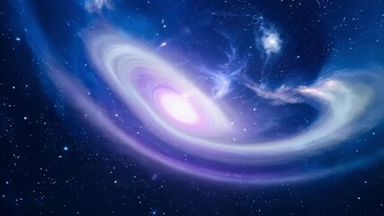 Aufkleber - Spiral galaxy creates a wormhole in deep space, emitting a bright light, ideal for concepts like space travel and the vastness of the universe