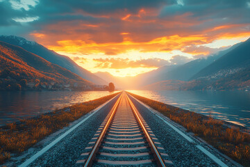 Poster - the rhythmic pulse of a train on the tracks, creating a comforting sense of forward motion. concept 