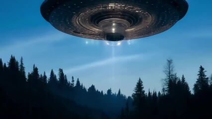 Aufkleber - Driving through a dark forest at night, a car lights up the trees and leaves light trails in the sky, creating a mysterious and serene atmosphere