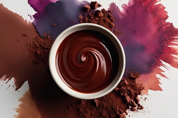 Wall Mural - Rich Chocolate Tone Watercolor Blend Featuring Vibrant Textures and Deep Colors