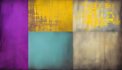 Wall Mural - Vintage Grunge Patterns in Beige, Purple, Gray, and Yellow Textures