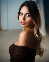 beautiful young woman portrait, ai generated