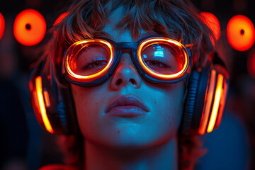 Poster - a teenager attending a virtual concert, illustrating the shift in how gen z experiences live events.