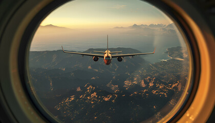 airplane flying in the sky amazing clouds in the background - Travel by air transport