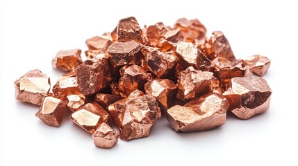 Native copper it is isolated on a white background