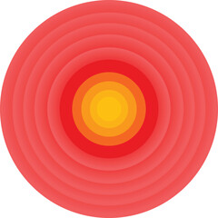 Poster - Red hot circles are radiating outward from a bright center