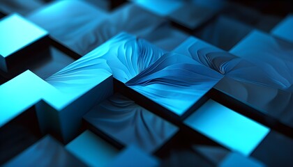 Wall Mural - Elegant Dark 3D Abstract Background Featuring Hexagonal Blue Textures for Business Mobile Phone Art