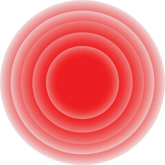 Poster - abstract illustration with red concentric circles creating target like painful feeling