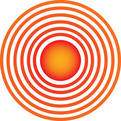Poster - Red spot is spreading from center, forming a circular gradient from yellow to red