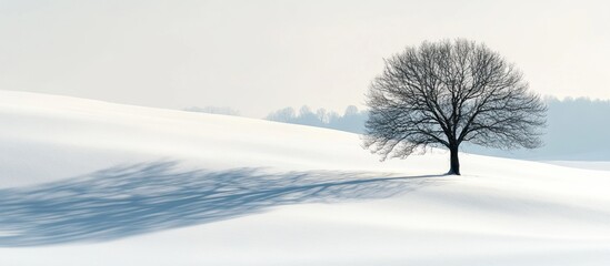 Poster - Solitary Tree in a Snowy Field