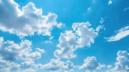 Wall Mural - Stunning sky with blue hues and fluffy clouds scenic view