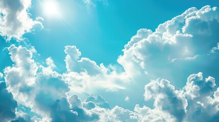 Wall Mural - Sky with blue and white clouds