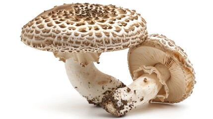 Straw mushroom on white background