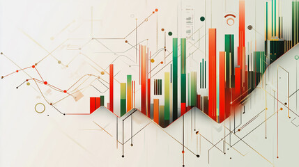 charts and graphs with statistics to innovative analyze business potential and forecast future development of companies growth.