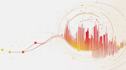 charts and graphs with statistics to innovative analyze business potential and forecast future development of companies growth.