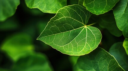 Close-Up of Green Leaf on a Vibrant Background