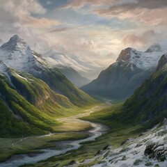 Wall Mural - Mountains landscape. Beauty nature background