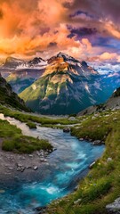 Wall Mural - Mountains landscape. Beauty nature background