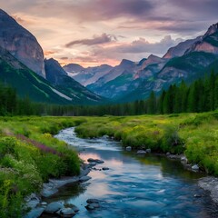 Wall Mural - Mountains landscape. Beauty nature background