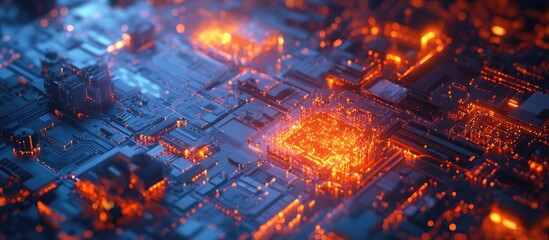 Aufkleber - Abstract background showcasing digital technology with a focus on artificial intelligence and machine learning processes