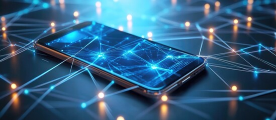 Poster - Mobile phone connected to a network