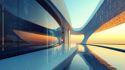 Aufkleber - Contemporary architectural design rendered in 3D illustration