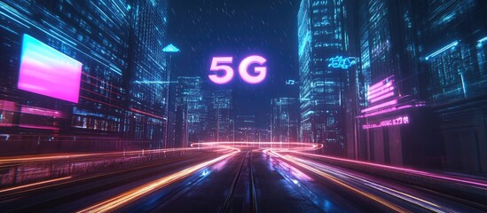 Aufkleber - 3D Visualization of 5G Connectivity
