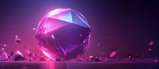 Poster - A luminous sphere enclosed by geometric shapes representing a cutting edge and imaginative design 3D Illustration
