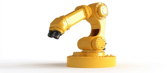 Poster - 3D rendering of an industrial robot on a white background